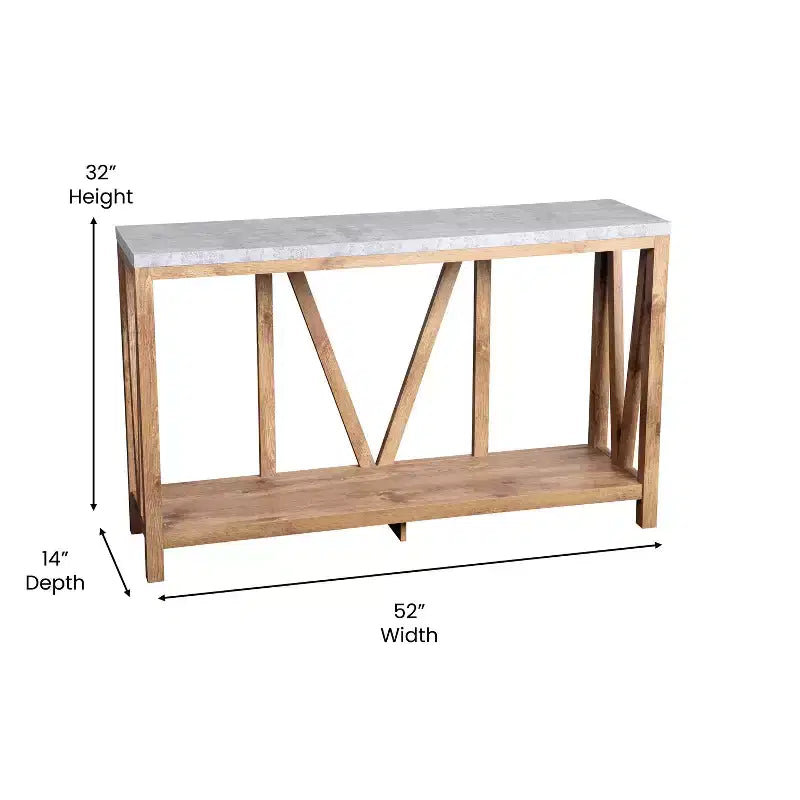 Modern Farmhouse Console Sofa Table with Lower Shelf