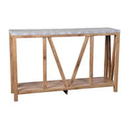 Consolle/Tavolo da divano in stile rustico moderno con ripiano inferiore