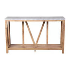 Consolle/Tavolo da divano in stile rustico moderno con ripiano inferiore