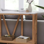 Consolle/Tavolo da divano in stile rustico moderno con ripiano inferiore