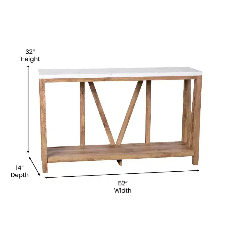 Modern Farmhouse Console Sofa Table with Lower Shelf