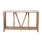 Consolle/Tavolo da divano in stile rustico moderno con ripiano inferiore
