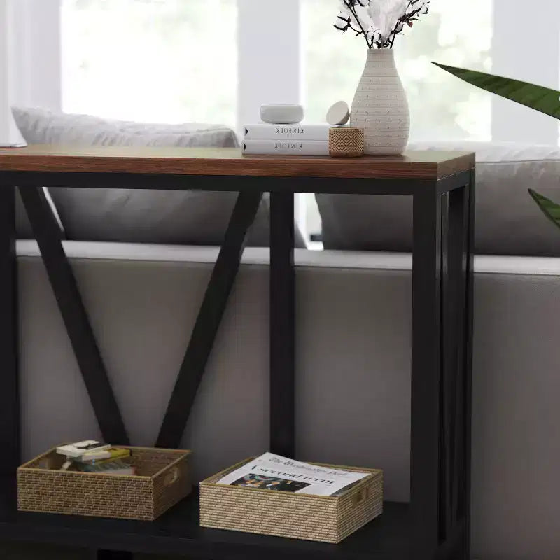 Modern Farmhouse Console Sofa Table with Lower Shelf