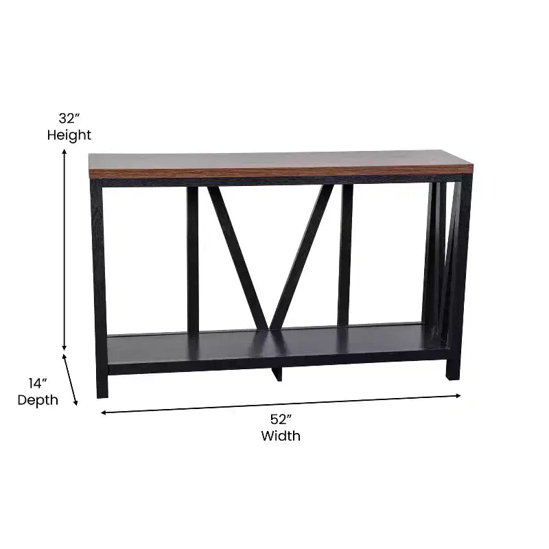 Modern Farmhouse Console Sofa Table with Lower Shelf