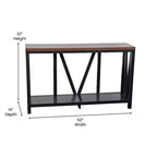 Consolle/Tavolo da divano in stile rustico moderno con ripiano inferiore