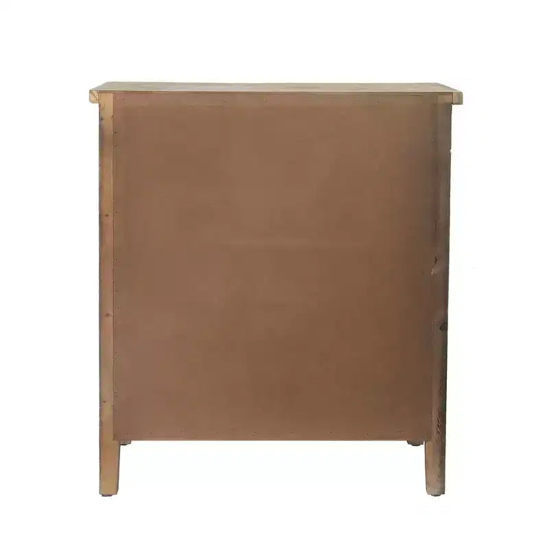 3-Drawer Accent Chest Table, Natural Wood & White Floral
