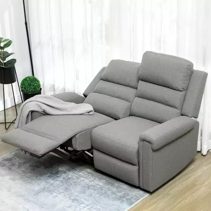 Modern Loveseat Recliner Sofa, 2-Seater Manual Reclining Couch with Thick Foam Padding