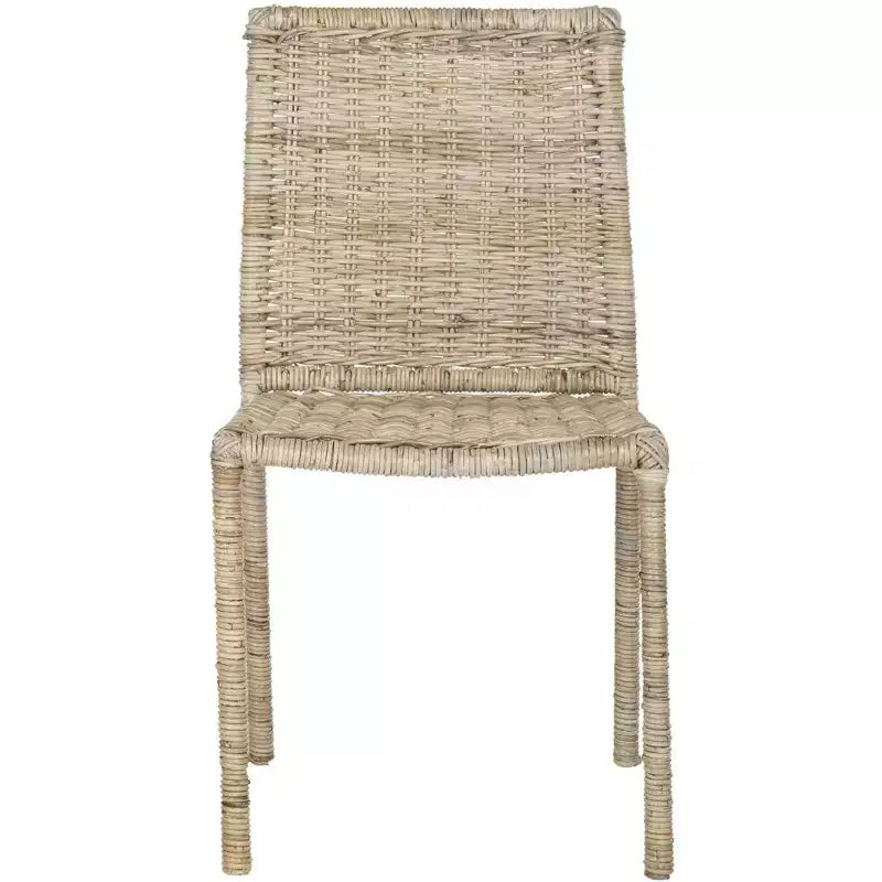 Rattan Armless Dining Chair, Set of 2 - Grey