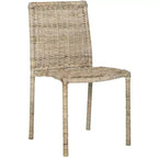 Sedie da pranzo senza braccioli in rattan, set da 2 - Grigio