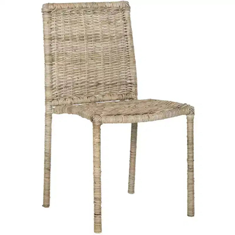 Rattan Armless Dining Chair, Set of 2 - Grey