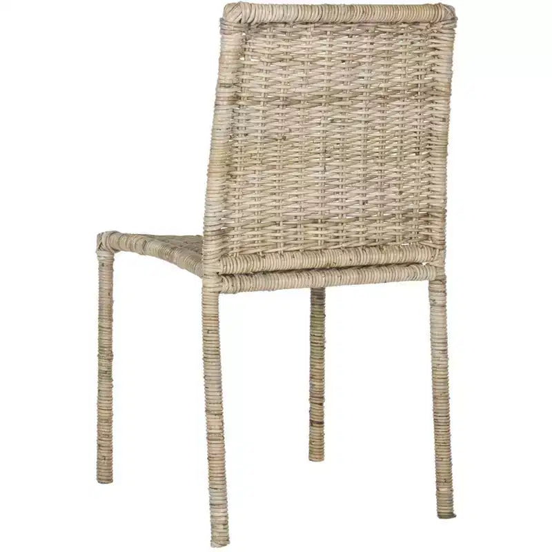 Rattan Armless Dining Chair, Set of 2 - Grey